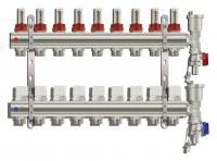 Коллекторная группа Tim (KC009) 1" ВР, 9 отводов 3/4", расходомер, воздухоотводчик, сливной кран
