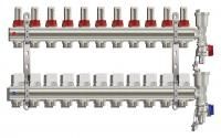 Коллекторная группа Tim (KC011) 1" ВР, 11 отводов 3/4", расходомер, воздухоотводчик, сливной кран