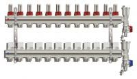 Коллекторная группа Tim (KC012) 1" ВР, 12 отводов 3/4", расходомер, воздухоотводчик, сливной кран