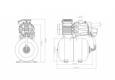 Поверхностный насос-автомат с гидроаккумулятором ДЖИЛЕКС «ДЖАМБО» 55/35 П-18