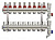 Коллекторная группа Tim (KC009) 1" ВР, 9 отводов 3/4", расходомер, воздухоотводчик, сливной кран