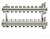 Коллекторная группа Tim (KB010) 1" ВР, 10 отводов 3/4", воздухоотводчик, сливной кран